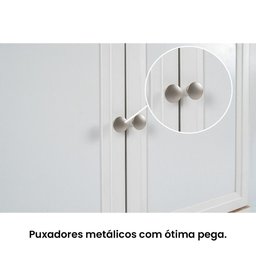 Aparador Buffet Ditália 2 Gavetas 2 Portas R-629 Cor:Branco - 8