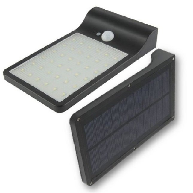 Luminária Arandela Solar com Sensor 36 LED Potente Preto - 4