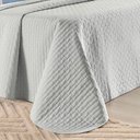 Ver imagem 5 de Kit Cobre Leito Colcha Quality Casal 3 Peças Percale 200 Fios Bordado - Cinza