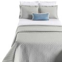 Ver imagem 1 de Kit Cobre Leito Colcha Quality Casal 3 Peças Percale 200 Fios Bordado - Cinza