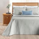 Ver imagem 6 de Kit Cobre Leito Colcha Quality Casal 3 Peças Percale 200 Fios Bordado - Cinza