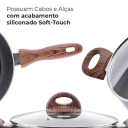 Conjunto de Panelas Antiaderente de Indução Ceramic Life Smart Plus Granito 5 Peças - Brinox 4774 - 3