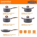 Ver imagem 6 de Conjunto de Panelas Antiaderente de Indução Ceramic Life Smart Plus Granito 5 Peças - Brinox 4774