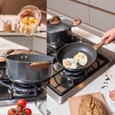 Ver mais imagens de Conjunto de Panelas Antiaderente de Indução Ceramic Life Smart Plus Granito 5 Peças - Brinox 4774