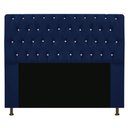 Ver imagem 1 de Cabeceira Estofada Lady com Strass 195 cm Queen Size Suede - ADJ Decor - Azul Marinho