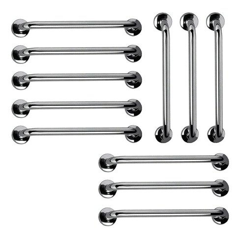 Barra de Apoio 60cm Aço Inox Kit 11 Unidades Banheiro Box Idoso Gestante Criança Suporte Acessibilid