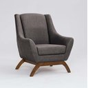 Ver imagem 2 de Poltrona Dekorien Juliet Linho Mescla Marrom Alto Acabamento