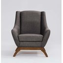 Ver imagem 3 de Poltrona Dekorien Juliet Linho Mescla Marrom Alto Acabamento