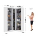 Ver imagem 3 de Guarda-roupa Modulação 2 Portas com Espelho Paris