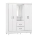 Ver imagem 2 de Guarda Roupa Roupeiro Solteiro 42220 04 Portas 02 Gavetas Lord Branco Rosa Flex Demóbile