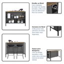 Ver mais imagens de Mesa Bancada Gourmet Industrial 127cm P1034 Mel/grafite