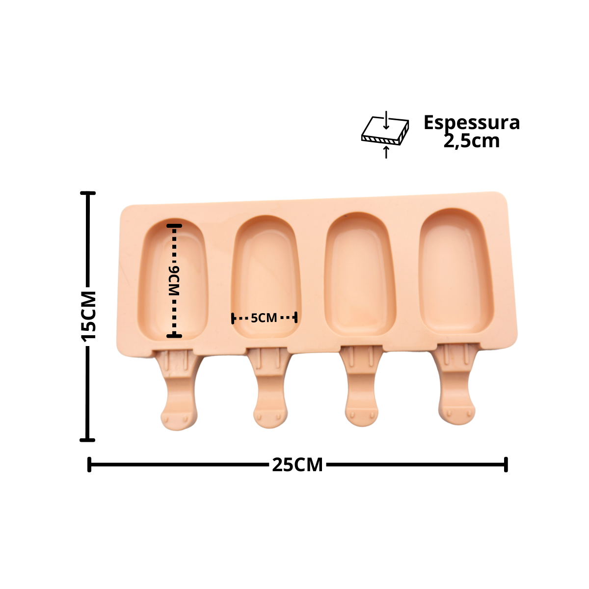 Forma Picolé/sorvete Magnum em Silicone 25cm Antiaderente - 3