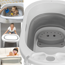 Ver imagem 4 de Banheira para Bebe Ofuro Dobravel Kiddo Oyster 40l 80kg Cinza