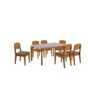 Ver imagem 2 de Conjunto de Mesa de Jantar Dublin 180 Tp MDF Vidro Canto Copo 6 Cadeiras Cleo