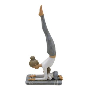 Escultura Decor Mulher Ioga e Bebe