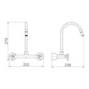 Ver imagem 4 de Torneira Misturador Docol Nova Trio 1259106 de Parede Cromada