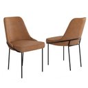 Ver imagem 3 de Cadeira Anatomica Aco Carbono Base Preto Estofada Versa Courino Caramelo