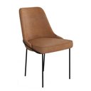Ver imagem 2 de Cadeira Anatomica Aco Carbono Base Preto Estofada Versa Courino Caramelo