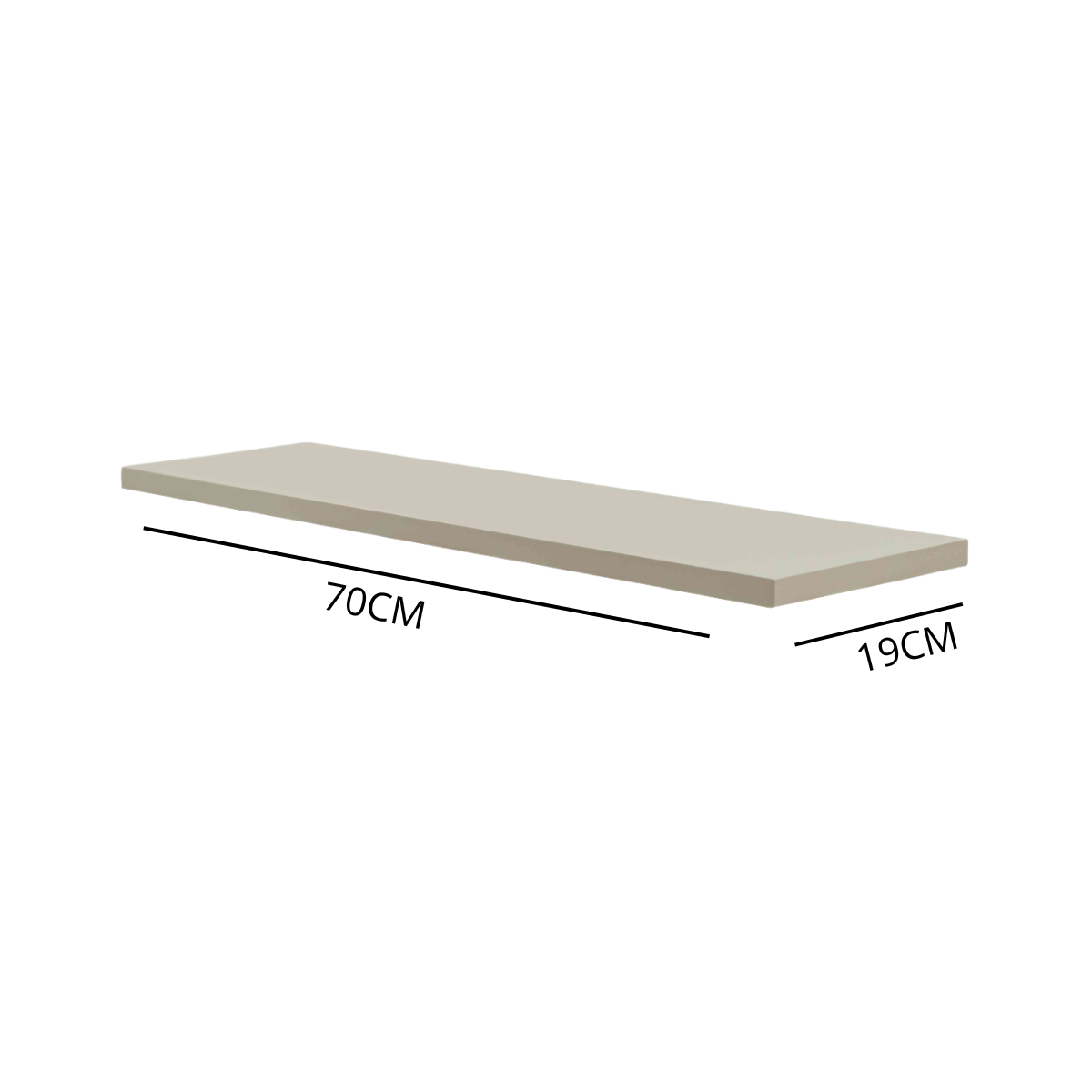 Prateleira Suporte Invisível Flutuante 70cm Cinza Laqueada Mdf Lisa Decoração - Organizze Móveis - 3