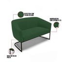 Ver imagem 3 de Sofá Namoradeira 2 Lugares Base Industrial Preto Stella Veludo D03 - D'Rossi Cor Verde
