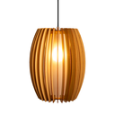 Ver imagem 1 de Luminária Lustre Pendente Vazado Aletado Mdf Madeira Rustico Cor:marfim