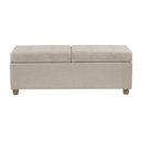 Ver imagem 3 de Canto Alemão Recamier Bau + Painel Madri 120cm Suede Bege - Inova Decor