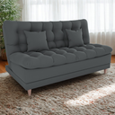 Ver imagem 2 de Sofa Cama 2 Lugares 185 Cm Duda Veludo Light B250 Cinza Milani Store