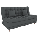 Ver imagem 1 de Sofa Cama 2 Lugares 185 Cm Duda Veludo Light B250 Cinza Milani Store