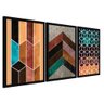 Quadros Chevron com Moldura Premium 40x60 Kit 3 Peças Titulos 115-ppf - 1