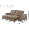 Sofa Retrátil Cuiabá 2,30m Mola Ensacada 04 Lugares Txr Bege - 2