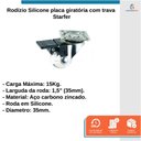 Ver imagem 2 de Rodízio Silicone Placa giratória c/ trava 1.1/2 - 35mm - Starfer