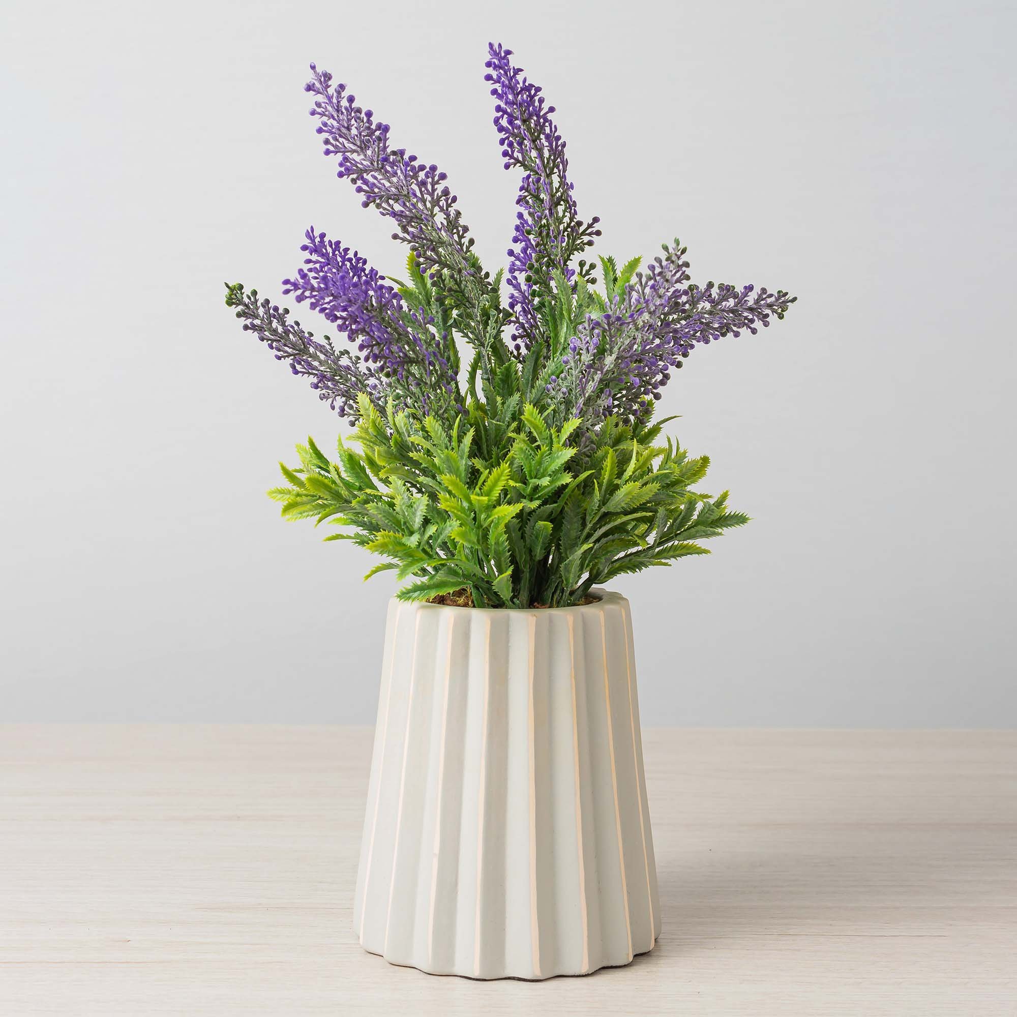 Arranjo De Flores De Lavanda Artificial Vaso Cerâmica P Beng Flores