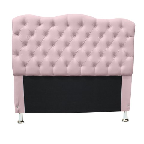 Cabeceira Decorativa Capitonê para Cama Box Casal Queen - Suede - Sv Decor:rosa Bebe