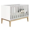 Ver imagem 5 de Jogo de Quarto Classic Guarda Roupa 3 Portas e Berço Branco Fosco com Pés Madeira Natural - Reller