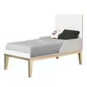 Ver imagem 4 de Jogo de Quarto Classic Guarda Roupa 3 Portas e Berço Branco Fosco com Pés Madeira Natural - Reller
