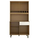 Ver imagem 5 de Cozinha Compacta Luz 1 Gaveta 4 Portas 100% Mdf Amêndoa/branco - Panorama Móveis