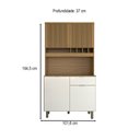 Ver imagem 4 de Cozinha Compacta Luz 1 Gaveta 4 Portas 100% Mdf Amêndoa/branco - Panorama Móveis