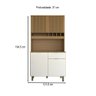Cozinha Compacta Luz 1 Gaveta 4 Portas 100% Mdf Amêndoa/branco - Panorama Móveis - 4