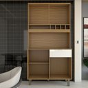 Ver imagem 6 de Cozinha Compacta Luz 1 Gaveta 4 Portas 100% Mdf Amêndoa/branco - Panorama Móveis