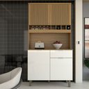 Ver imagem 3 de Cozinha Compacta Luz 1 Gaveta 4 Portas 100% Mdf Amêndoa/branco - Panorama Móveis