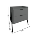 Ver imagem 5 de Kit 2 Mesas de Cabeceiras Retrô com 2 Gavetas Asher 45cm - Cinza