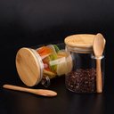 Ver imagem 3 de Porta Tempero Vidro Colher 250ml Borossilicato Tampa Bambu