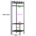 Ver mais imagens de Arara Cabideiro de Canto Prateleira Sapateira 2 Andares Gancho Multiuso Pendura  Roupa Toalha Q