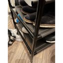 Ver imagem 3 de Arara Cabideiro de Canto Prateleira Sapateira 2 Andares Gancho Multiuso Pendura  Roupa Toalha Q