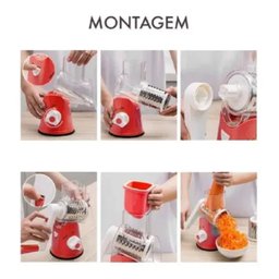 Ralador Fatiador de Verduras e Legumes Retrô 3 em 1 C/ Manivela - 12