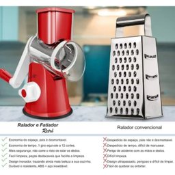 Ralador Fatiador de Verduras e Legumes Retrô 3 em 1 C/ Manivela - 13