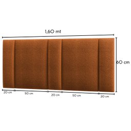 Cabeceira Estofada Iluminação Led Cama Casal Queen Size 160 Cm:buclé Terracota - 4