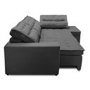 Ver imagem 4 de Sofá de Canto Retrátil e Reclinável com Molas 3,00x2,00 Virginia Suede Cinza Adonai Estofados