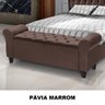 Divã Recamier Baú 1.30 para Cama de Casal Dubai Pávia Marrom - Lh Moveis - 4
