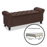Divã Recamier Baú 1.30 para Cama de Casal Dubai Pávia Marrom - Lh Moveis - 5